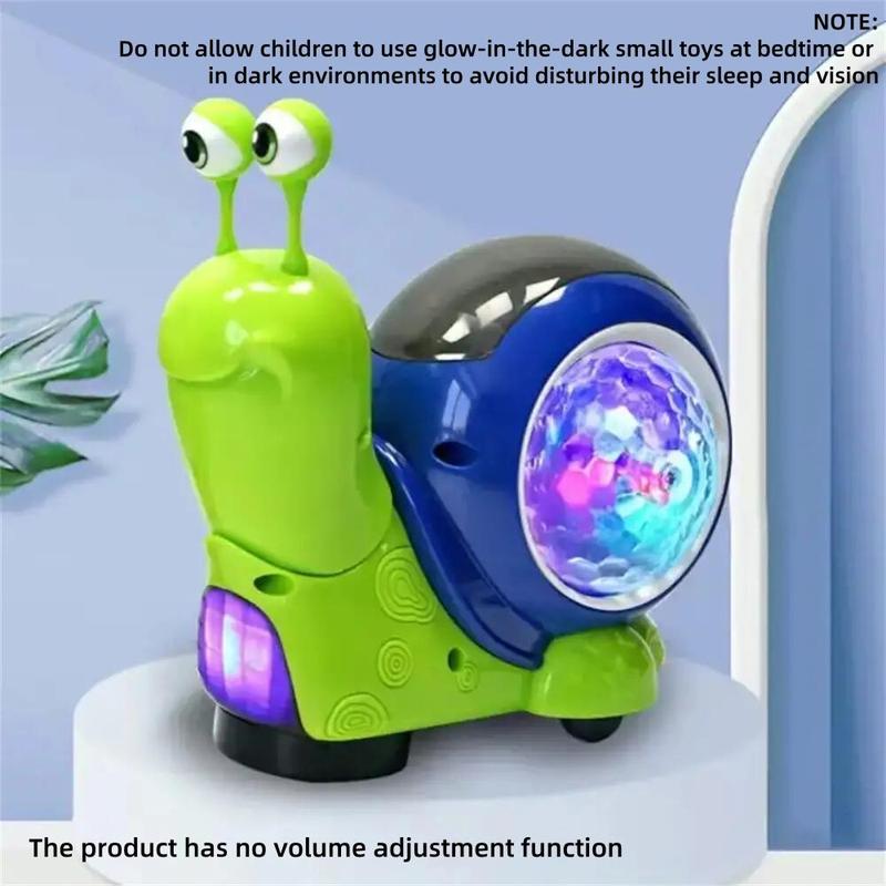 Crawling Snail Design Music Toys, Electric Snail Toy, Cute Electronic Animal Crawl Toy, Toys with Built-in LED Light, Interactive Learning Toy