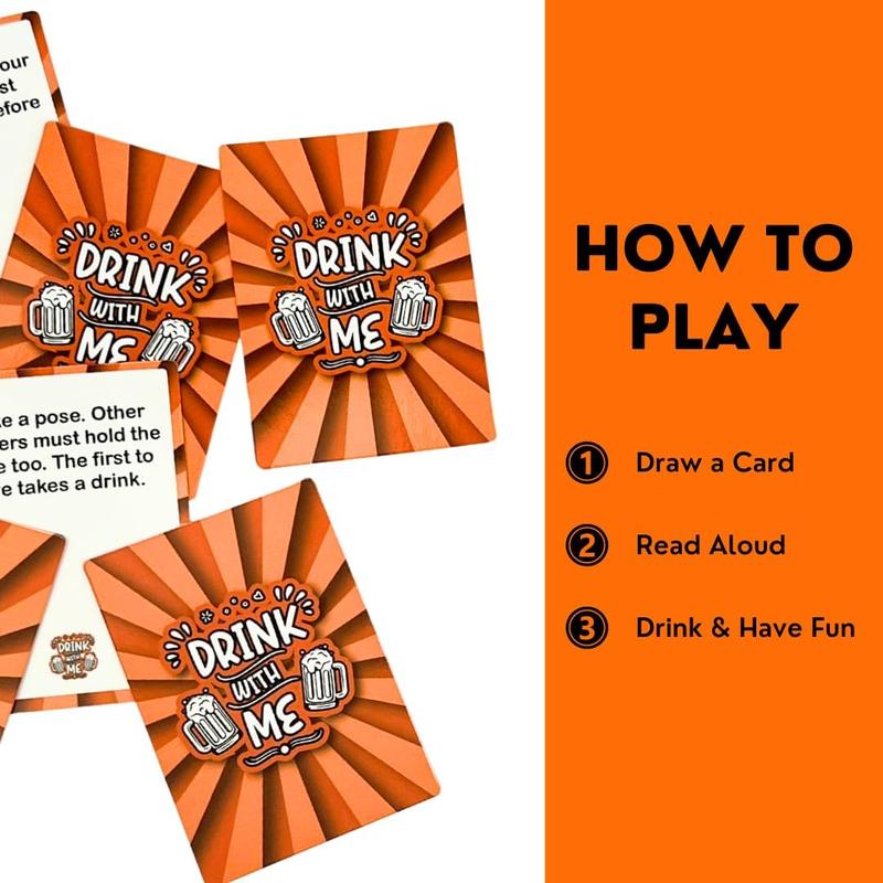 DRINK WITH ME Drinking Card Games for Adults - Drinking Games for Adults Party - Adult Games for Game Night - Bachelorette Party Games - Fun Group Games For Adults - 21st Birthday Gifts for Him or Her