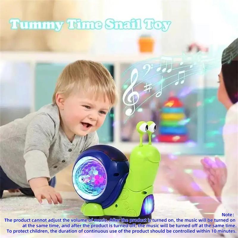 Crawling Snail Design Music Toys, Electric Snail Toy, Cute Electronic Animal Crawl Toy, Toys with Built-in LED Light, Interactive Learning Toy