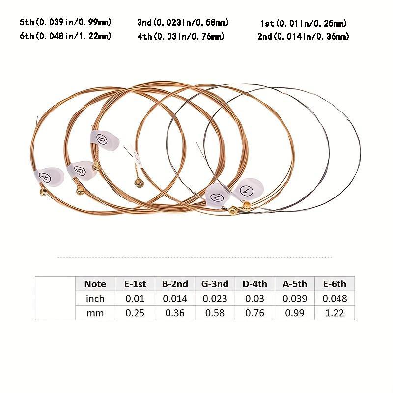 Guitar String, 6 Counts set Acoustic Guitar String, Guitar String for Beginner, Practice String, Music Accessories