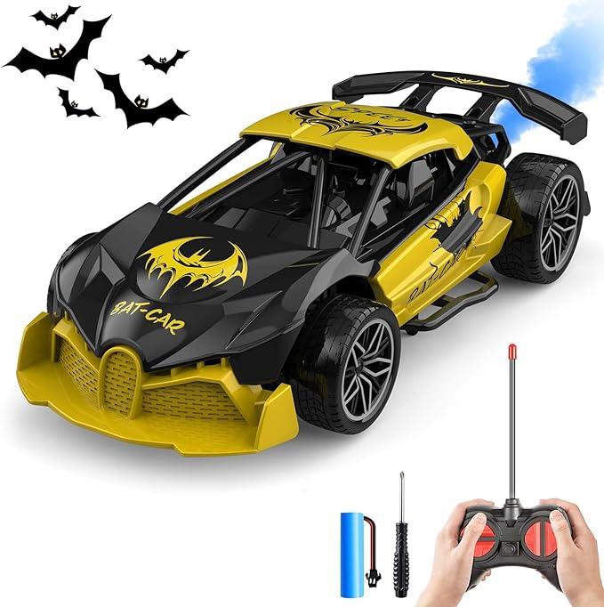 Carox 2024 Cool Mini RC Car: 1:24 accurate scale,rechargeable battery. Gorgeous lights, dream spray,best gift for boys girls on Christmas and birthday