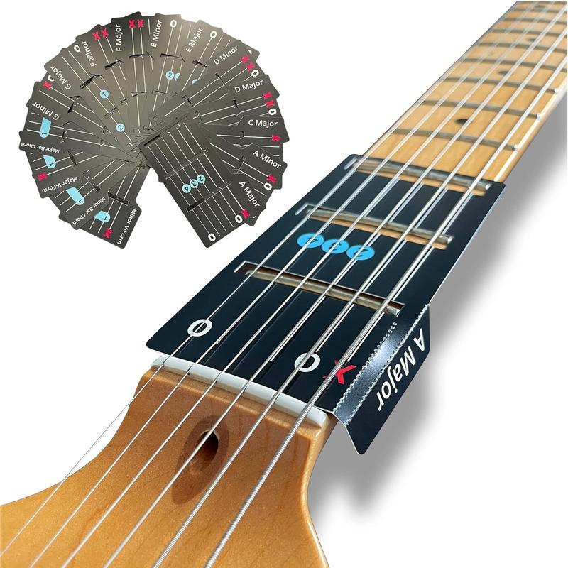 Learn Guitar in Minutes Deluxe Edition with Case Card Chords (Fits All Guitars) GUITAR CHORDS allow you to PLAY the ACOUSTIC or ELECTRIC Guitar while the CARD is on the FRETBOARD Guitar Starter