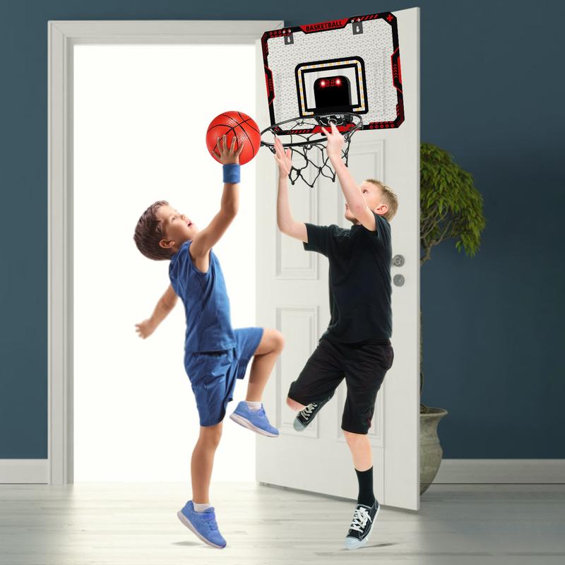 Indoor Mini Basketball Hoop Set with Electronic Scoring & Lights