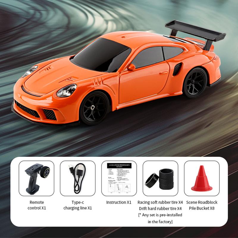 1 43 Scale 2.4G Full Proportional RC Electric Mini Racing Drift Car Model with Lights Kit  (RTR Version)