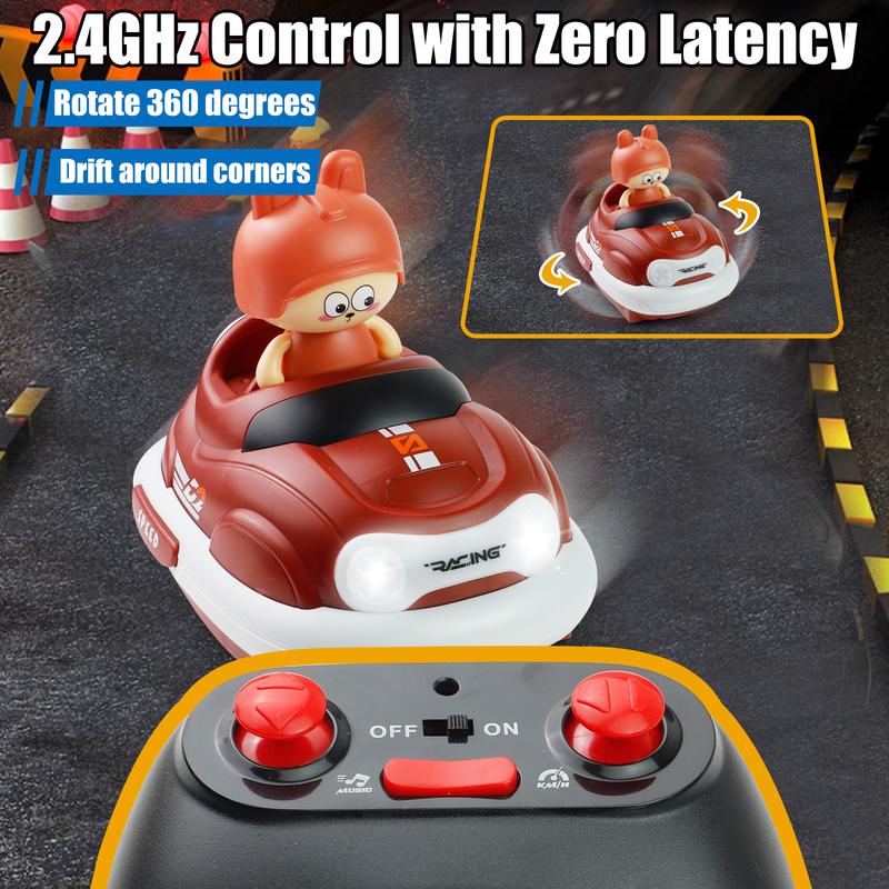 2-Pack Remote Control Bumper Car Toy for Kids Competitive RC Jumping Car Toy Set with Lights