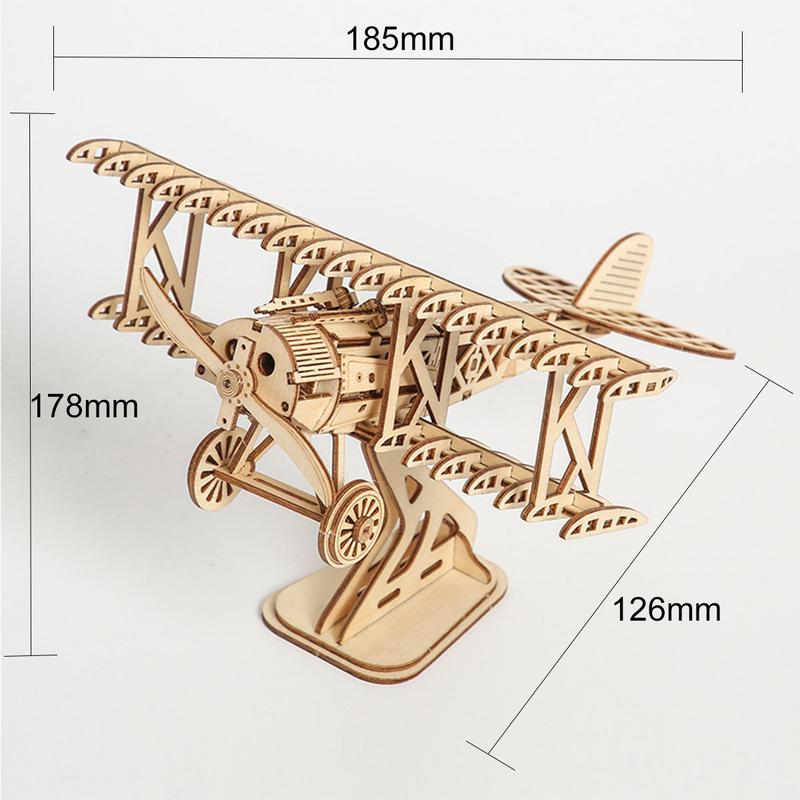 NiqueAura Wooden Airplane Handmade DIY 3D Puzzle Desktop Ornaments Christmas Gift