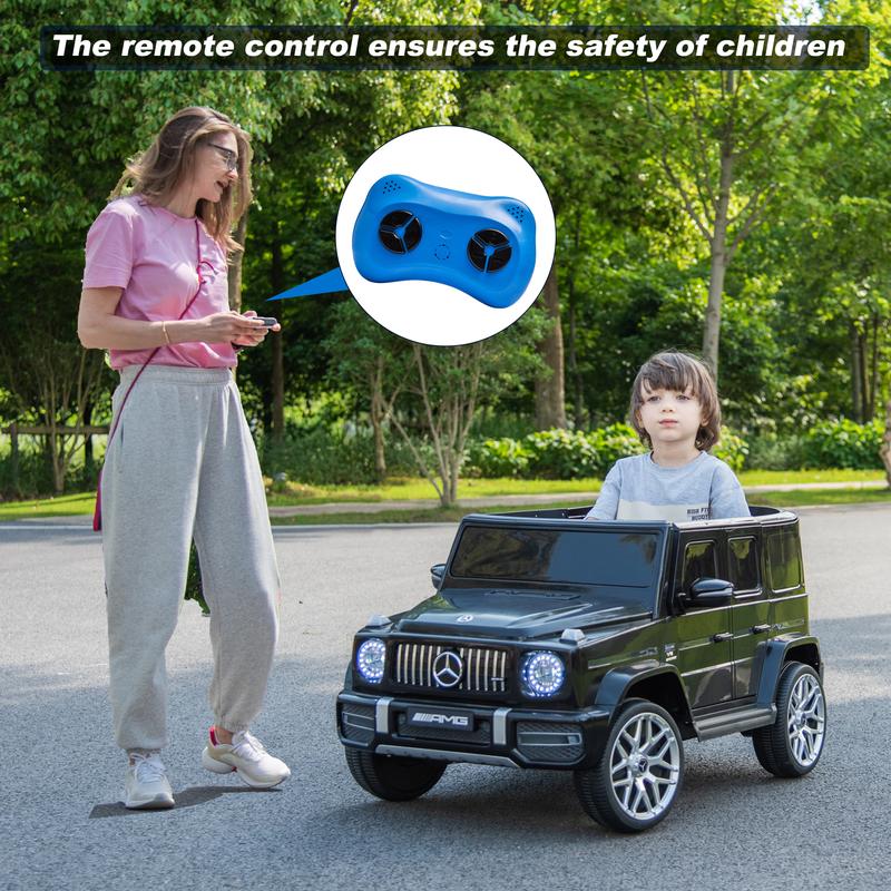 Licensed Mercedes-Benz G63 Kids, Battery Powered Car, Kids Driving Experience, Electric Car, 12V electric car, with remote control, two doors, music, Bluetooth, wheel suspension, Kids battery powered clearance sale