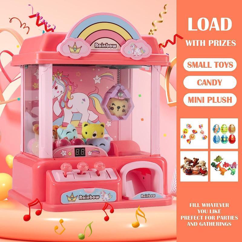 Claw Machine Toy with Adjustable Sound, Rechargable Toys Mini Candy Machine - Birthday Big Gifts