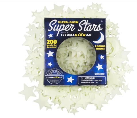 Stocking Stuffers for Kids - Glow in The Dark Stars for Ceiling - Includes Installation Putty, Bonus Moon and Star Constellation Guide, Only Glow Stars Powered by Illumaglow2.0