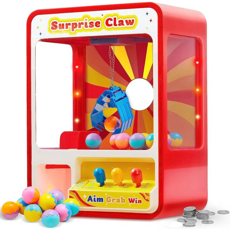 Christmas 2024 Gifts  Claw Machine Arcade Toy with LED Light & Adjustable Sound, Rechargable Dispenser Toys Mini Vending Machine for Kids - Perfect Christmas New Year & Birthday Big Gifts for Kid