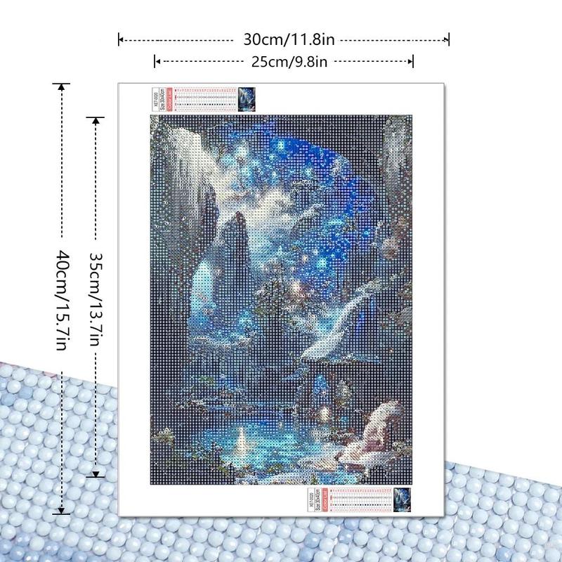 Landscape Tree Fairy Garden Pattern DIY Diamond Arts Colorful Painting Kit, DIY Full Drill Paint, DIY Home Wall Decor