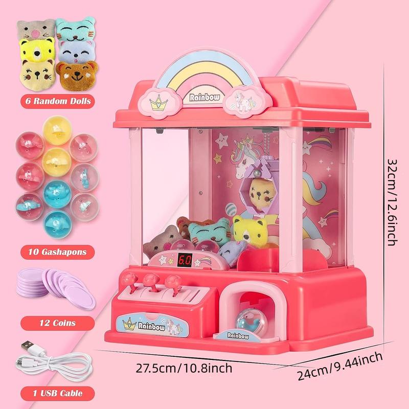 Claw Machine Toy with Adjustable Sound, Rechargable Toys Mini Candy Machine - Birthday Big Gifts