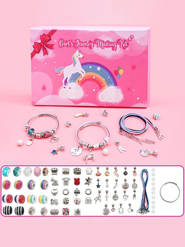 Unicorn Theme Jewelry Making Kit, Cute Unicorn Design Bracelet Making Kit, Jewelry Making Supplies for Teenager Girls, Birthday Gift