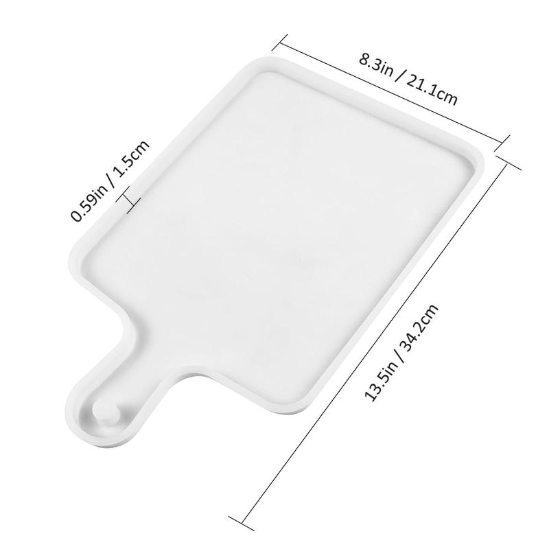 Resin Silicone Tray Molds, Casting Mold for Epoxy Resin, DIY Resin Large Serving Rectangle Cutting Board Handle for Home Decoration-Crafting Agate Geode Tray