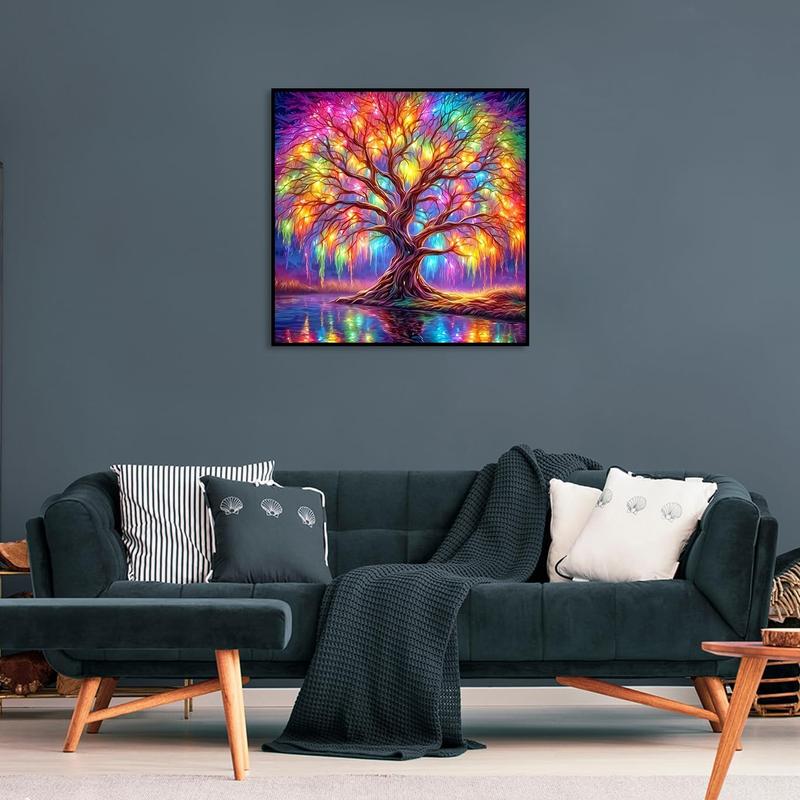 5D Diamond Painting Kits for Adult Colourful Tree of Life Diamond Art Kits for Adult Beginners Tree Diamond Painting Full Round Drill Crafts Kit for Home Wall Decor Gift 12x12in