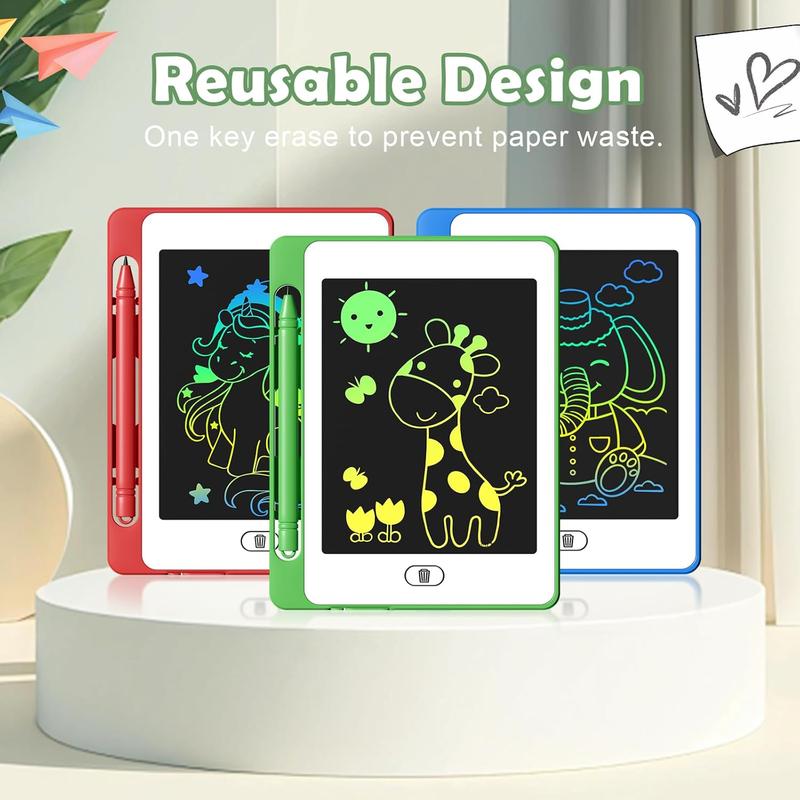 3 Pack LCD Writing Tablet for Kids, 6.5 Inch Colorful Doodle Board Drawing Tablet, Erasable Reusable Electronic Drawing Pads, Educational Learning Toys Birthday Gifts for Girls Boys Age 3 4 5 6 7 8