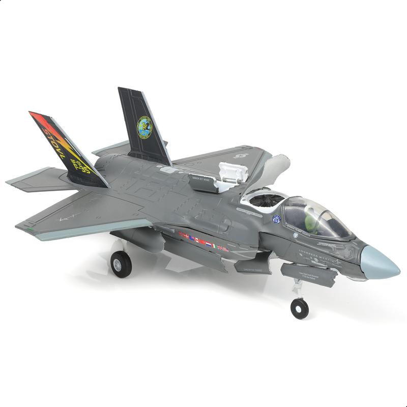 F-35 Lightning II Fighter Model Kit 1:72 Scale Die-cast Aircraft Model with Bracket, Gift for Military Pilots (F-35B Marine Corps) model airplane plane model