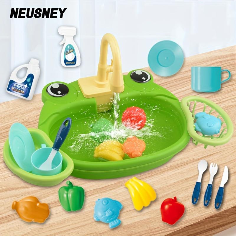 Play House Cartoon Simulation Kitchen Dishwashing Table Electric Faucet Cycle Out Water Parent-child Interaction Children's Educational Toys, Pet Owners