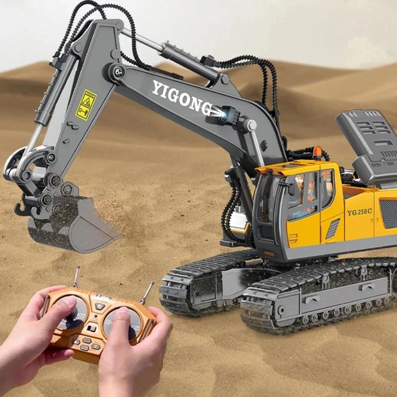 11-CH Alloy 2.4G Electric Remote Control Toys Cars, Lorries,RC Excavator RC Model Car Toys Dump Truck Bulldozer Engineering Vehicle With Led Lights Music,Christmas Birthday Gifts