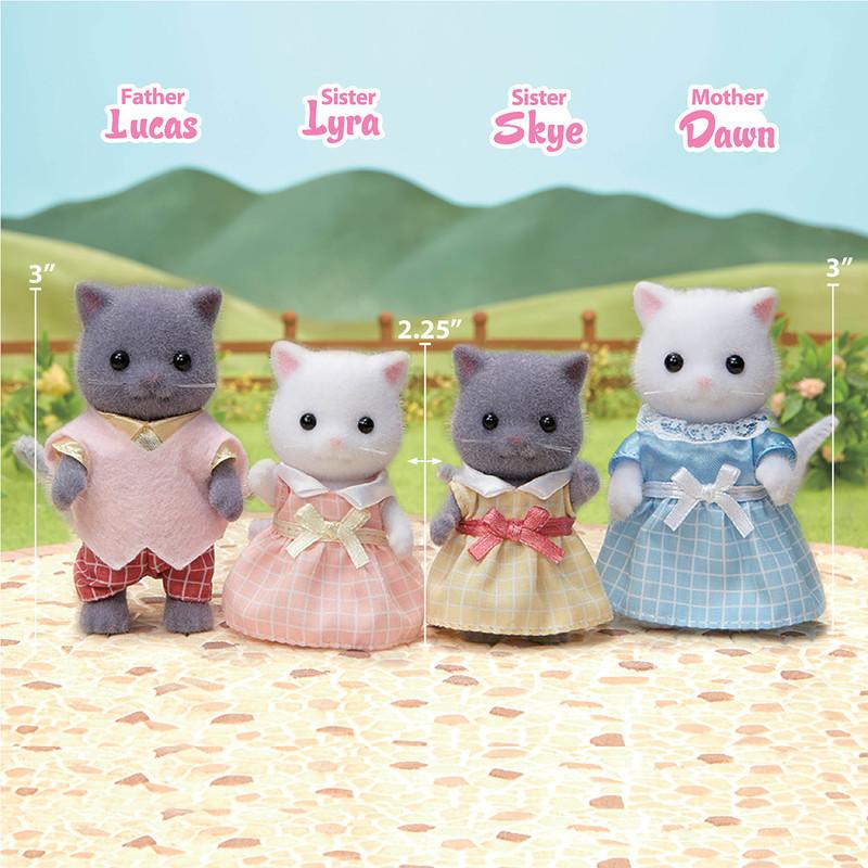 Calico Critters Persian Cat Family, Set of 4 Collectible Doll Figures