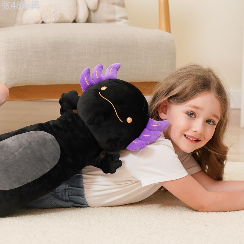 20-Inch Giant Black Axolotl Plush Toy, Squishy Axolotl Stuffed Animal Gift for Kids, Birthday, Valentine's Day, Christmas