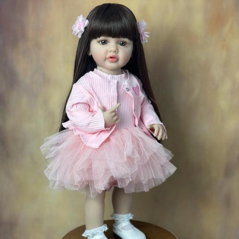 Soft Silicone Realistic Doll with Clothes, Lifelike Reborn Doll with Pacifier & Bottle, Lovely Play House Birthday Gift