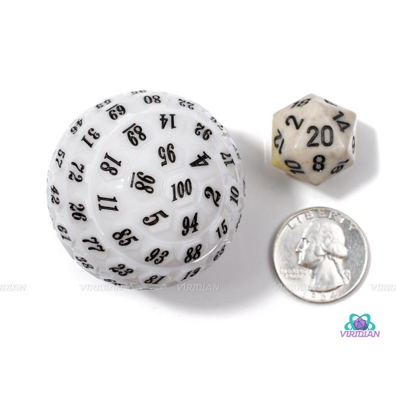 White & Black D100 | 45mm Giant Acrylic Die (1)