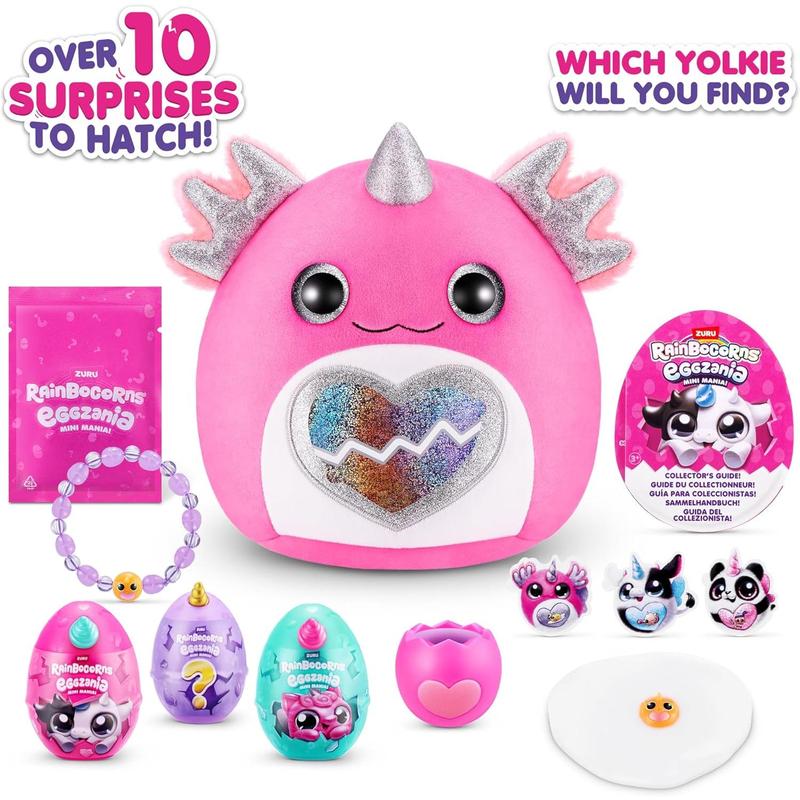 Rainbocorns Eggzania Mini Mania Axolotl Plush Surprise Unboxing with Animal Soft Toy, Idea for Girls with Imaginary Play by ZURU