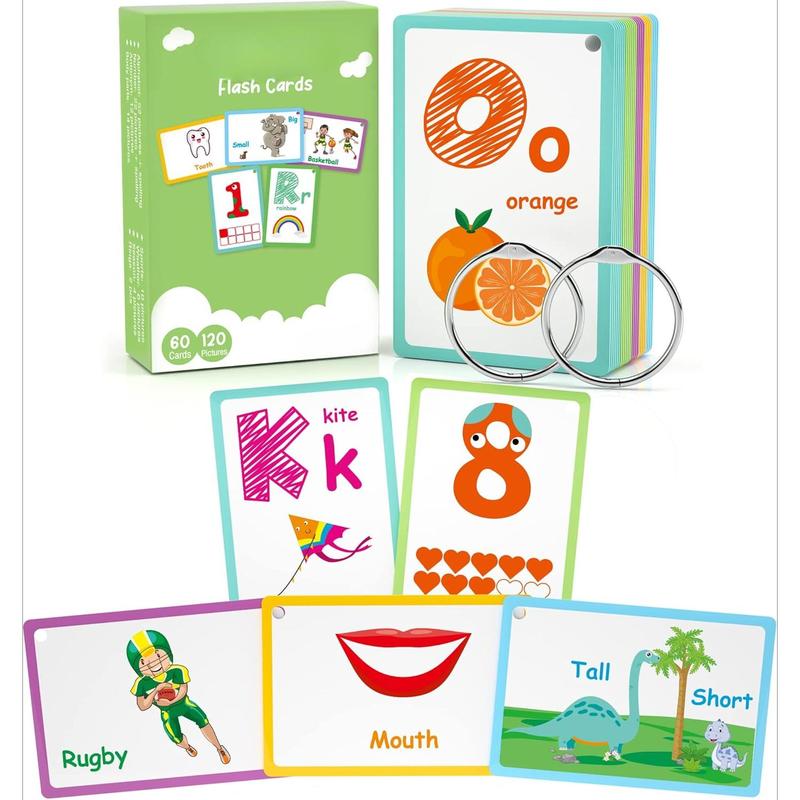 60 Cards, 120 Picture Math Flashcards, Multiplication Flashcards, Division Flashcards, Learning Toys for Boys and Girls