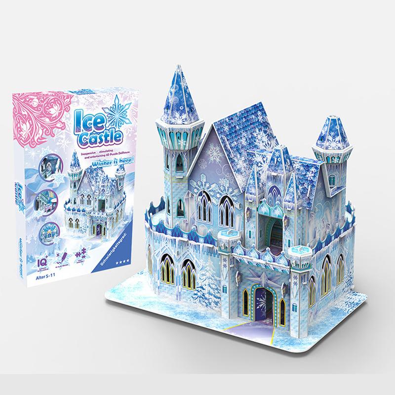 Princess Ice Elas Castle 3D Jigsaw Puzzle Building Girls Toys (62 Pieces),Frozen Small Doll House,Birthday Gift Idea with Girls,is A Great Gift for Girls 4-11 Years Old or for Kids