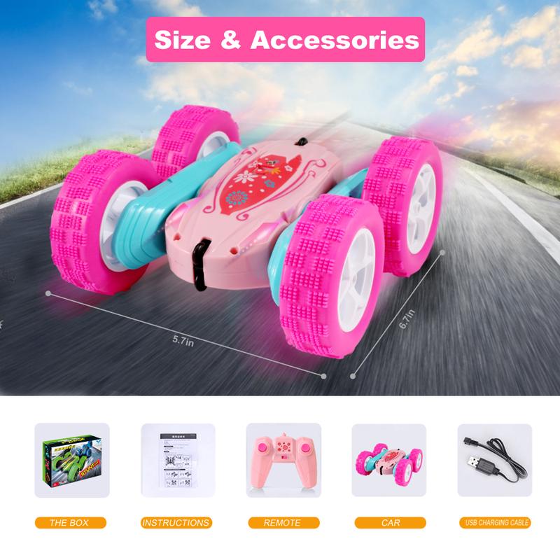 FREE TO FLY Rc Stunt Cars: Double Sided 360°Flip Rotating 4WD Race Car Toy For Outdoor & Indoor Birthday Gift