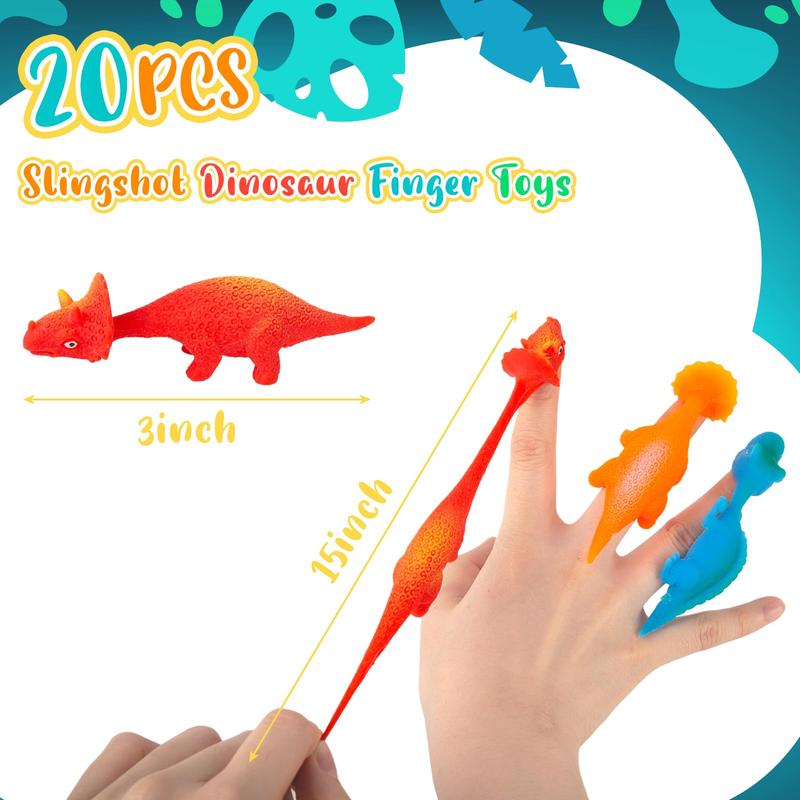 Finger Toys, 20Pack Flying Rubber Toys for Kids Birthday Supplies, Party Favors, Classroom Treasure Box Carnival Prizes, Goodie Bag Stuffers Stretchy Toys