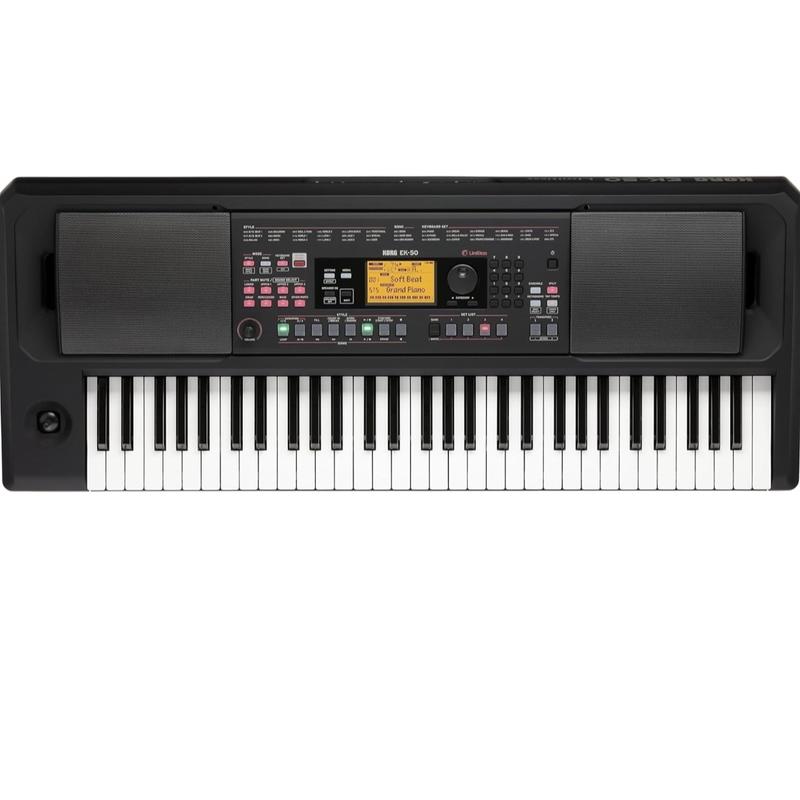 Korg - EK-50L Digital Keyboard with 61 Touch Sensitive Keys - Deluxe Model - Black