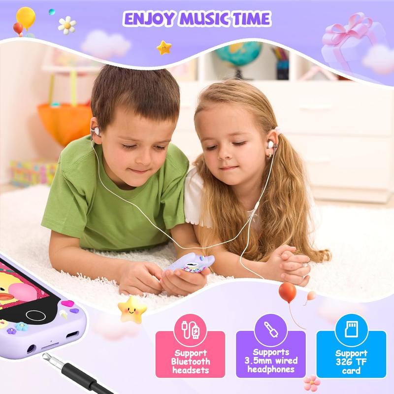 Kids Smart Phone for Girls Gifts - Toddler Christmas Birthday Gift Kids Cell Phone Toy with Touchscreen, Dual Cameras, Learning, Music Player, Games with 32 GB Card