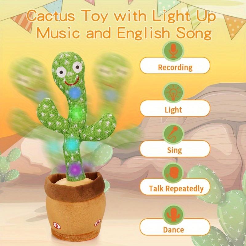 1pc Dancing Toys Singing Glowing Dancing Repeat What You Say Funny Tricky Toys Cactus Color Box Packaging Home Decoration Ornament Halloween Christmas New Year Birthday Gift (without Battery)