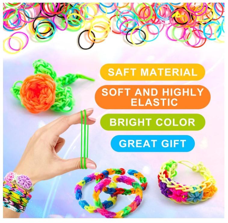 5100+ Rubber Bands Kit, 24 Colors Rubber Band Bracelet Refill Kit with 300S-Clpis, 5 Hooks, 2Y-Frames, Glow in The Dark Rubber Band Making Kit for Kids Weaving DIY Crafting Gift