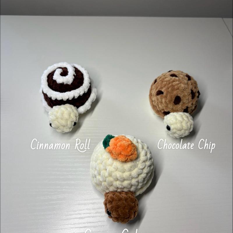 Mini Crochet Food Themed Turtles, Stuffed Turtle Plushie, Stocking Stuffer