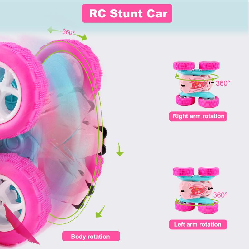 FREE TO FLY Rc Stunt Cars: Double Sided 360°Flip Rotating 4WD Race Car Toy For Outdoor & Indoor Birthday Gift