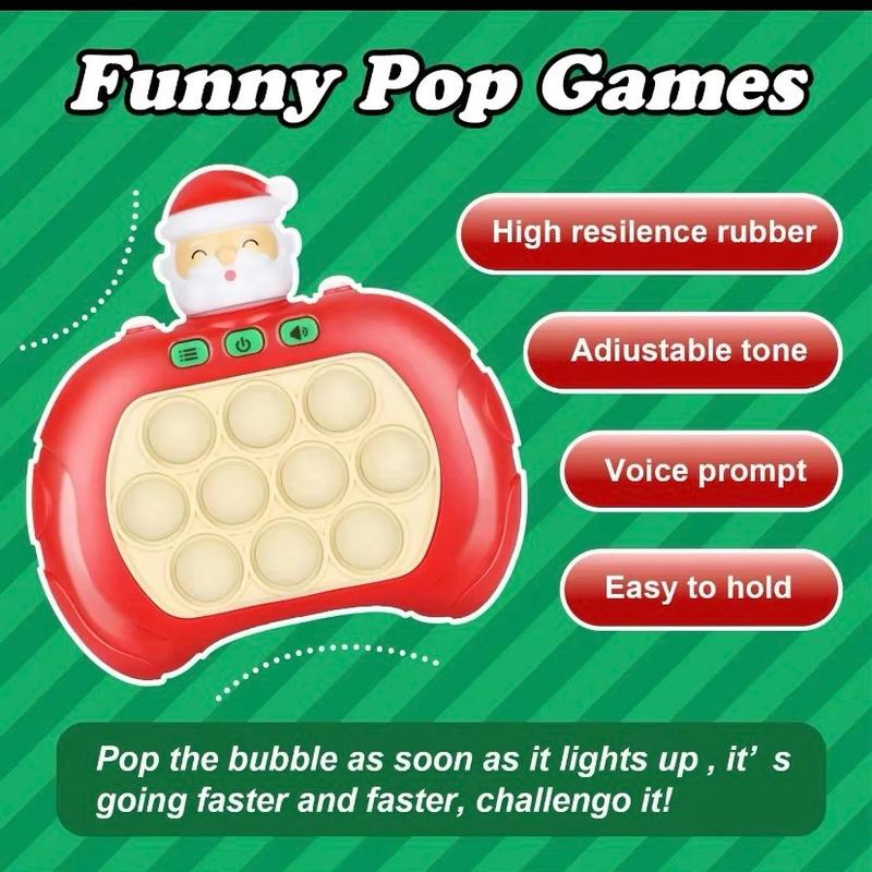 Quick Push Toy Quickly Push And Press Fidget Machine Santa Claus Finger Pressure Bubble Sensory Toy Christmas Gift For Children