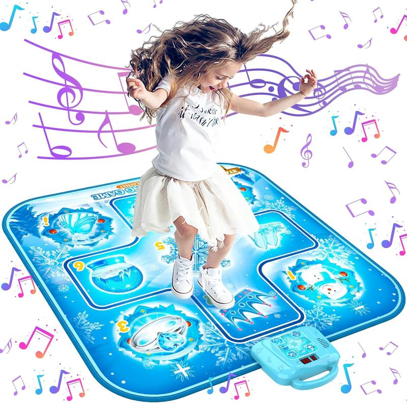 Dance Mat Toys for Girls Age 3 4 5 6 7 8-10 + Year Old, Girls Toys Age 6-8, Gifts for 3+ Year Old Girls, Dance Pad with LED Lights, 6 Game Modes, Built-in Music, Christmas Birthday Gifts for Kids