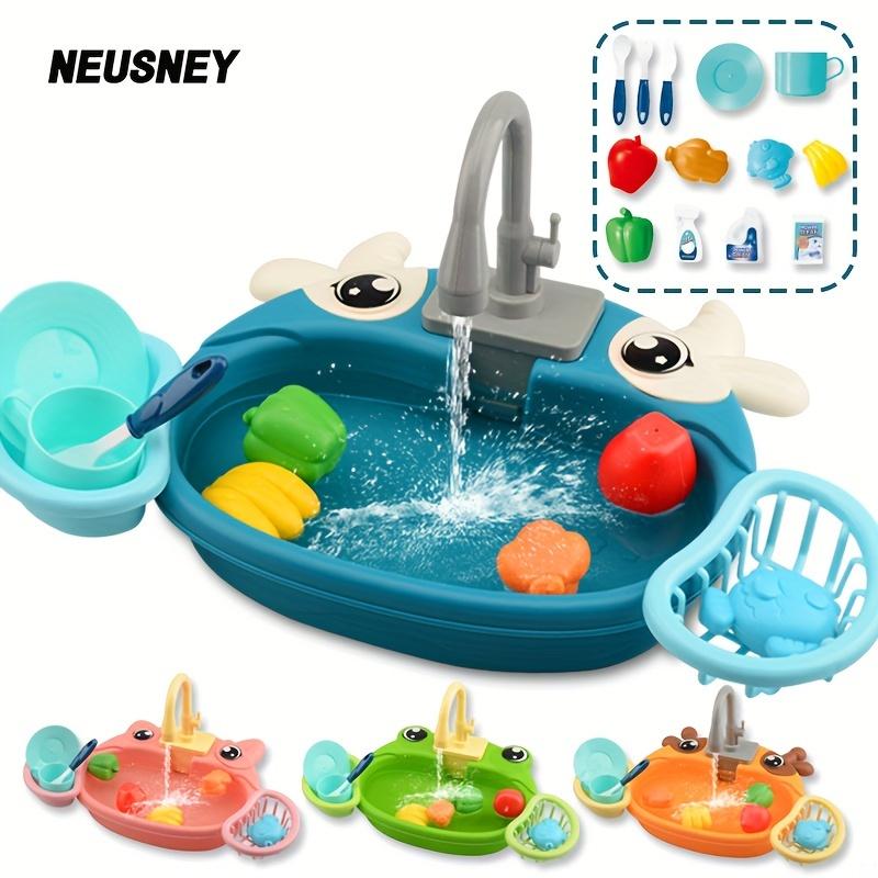 Play House Cartoon Simulation Kitchen Dishwashing Table Electric Faucet Cycle Out Water Parent-child Interaction Children's Educational Toys, Pet Owners