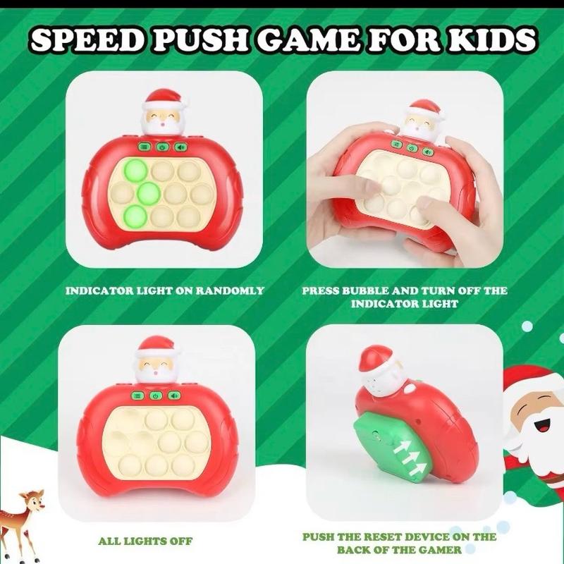 Quick Push Toy Quickly Push And Press Fidget Machine Santa Claus Finger Pressure Bubble Sensory Toy Christmas Gift For Children