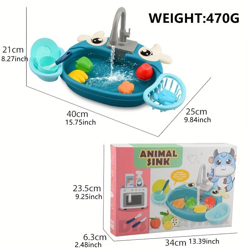 Play House Cartoon Simulation Kitchen Dishwashing Table Electric Faucet Cycle Out Water Parent-child Interaction Children's Educational Toys, Pet Owners