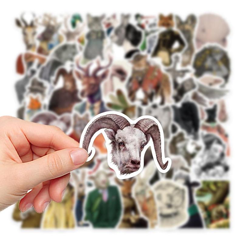 50pcs Animal Series Stickers, Creative Waterproof Cartoon Graffiti Stickers For DIY Notebook Guitar Suitcase Laptop Decoration