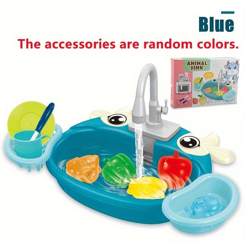 Play House Cartoon Simulation Kitchen Dishwashing Table Electric Faucet Cycle Out Water Parent-child Interaction Children's Educational Toys, Pet Owners