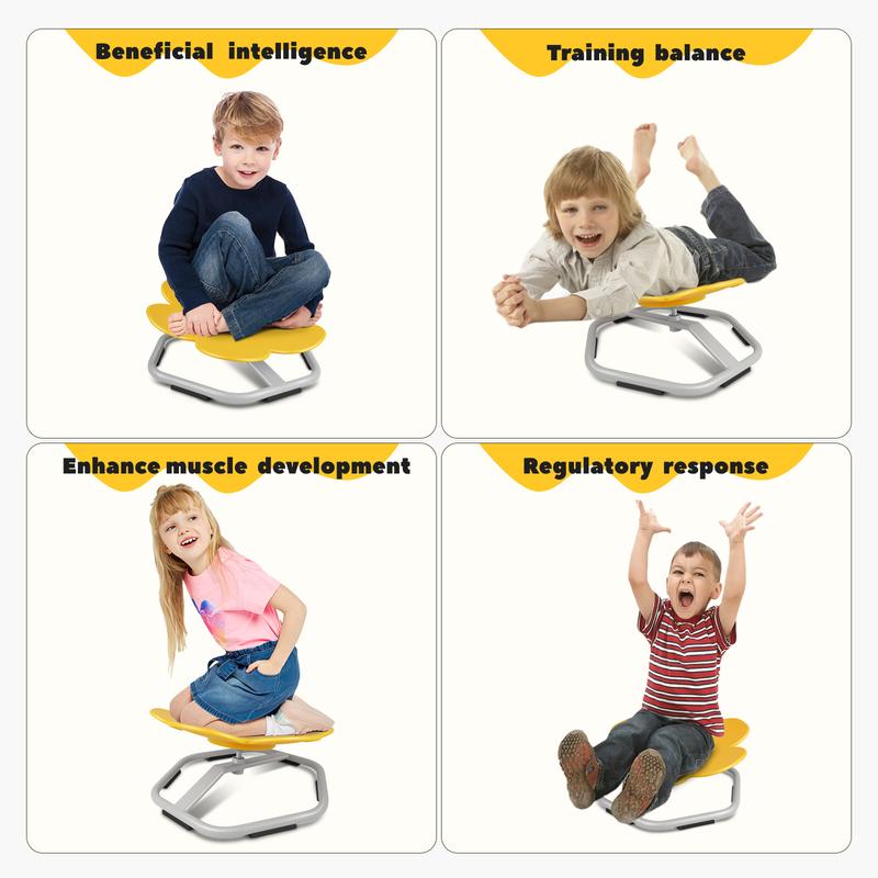 Children's Carousel Spin chair,Kids stress relieving sensory toys,Flower-shaped,can sit and rotate, children's body coordination training,children's Swivel toy chair