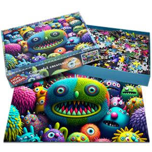 HUADADA 1000 pieces of puzzle for adults, colorful creatures, suitable for home decoration, holiday gifts, family games, grandparents brainstorming