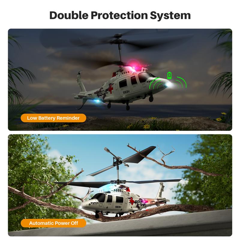 SYMA S53H RC Rescue Helicopter with Dazzling Night Flights,Unique Simulation Design, Low Battery Reminder, Altitude Hold, Perfect Helicopter Toys Gift for Boys and Enthusiast rc helicopter