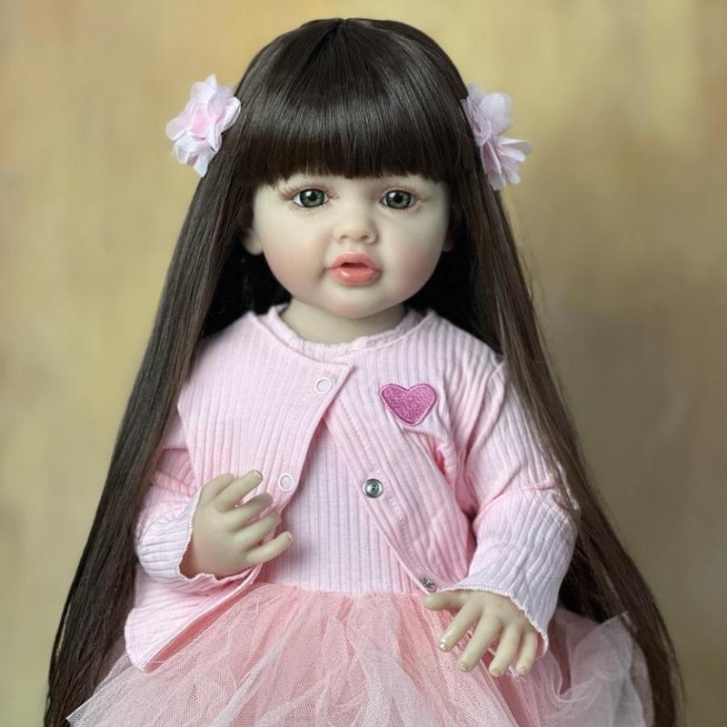 Soft Silicone Realistic Doll with Clothes, Lifelike Reborn Doll with Pacifier & Bottle, Lovely Play House Birthday Gift