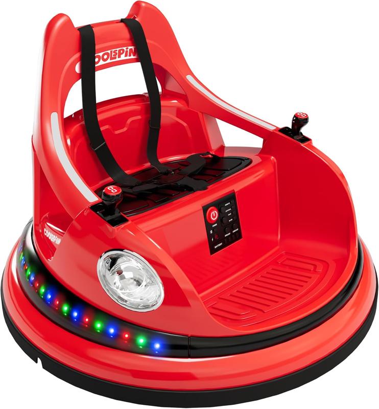 12V Ride-On Bumper Car for Kids (Ages 1.5-5) with Remote Control, LED Lights, Bluetooth, 360-Degree Spin, Anti-Collision Padding, Five-Point Safety Belt, 2WD outdoor toy